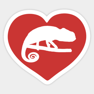 Red Chameleon Heart for Chameleon Lovers Sticker